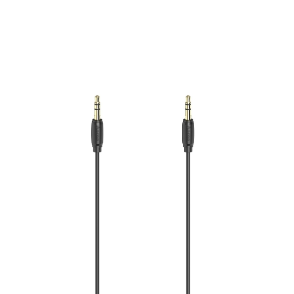 hama essential cable de audio longitud 1.5m contactos chapados en oro color negro