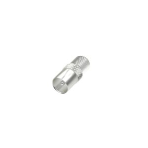 hama essential adaptador de conector f hembra a coaxial macho color plata