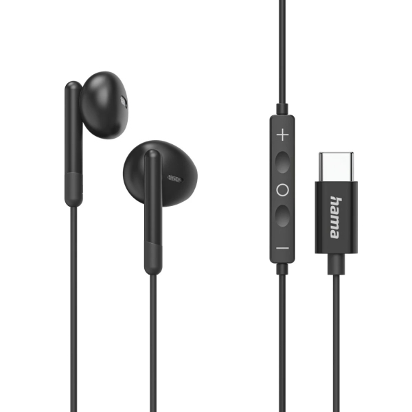 hama classy auriculares con microfono omnidireccional cable 1.2m conector usb c color negro