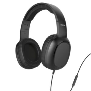 hama fun c auriculares con microfono omnidireccional cable 1.2m diadema ajustable almohadillas de cuero color negro
