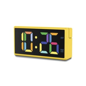hama ibiza reloj despertador digital pantalla multicolor funcion de carga usb a funcion de repeticion de alarma 15x3.5x7.5cm color amarillo