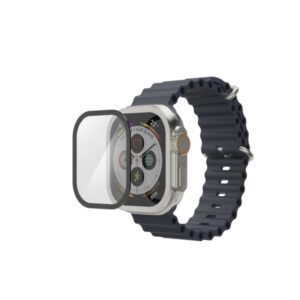 hama super hybrid protector de pantalla para apple watch 49mm antihuellas flexiglas rpet color transparente