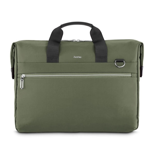 hama ultimate maletin para portatiles hasta 14.1" poliester bolsillo para tablets hasta 11" interior acolchado 40.5x7x30cm color verde oscuro