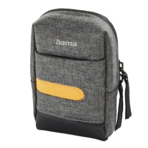 hama terra funda para camara poliester reciclado asa para cinturon correa de cuello desmontable 6.5x3x11cm color gris