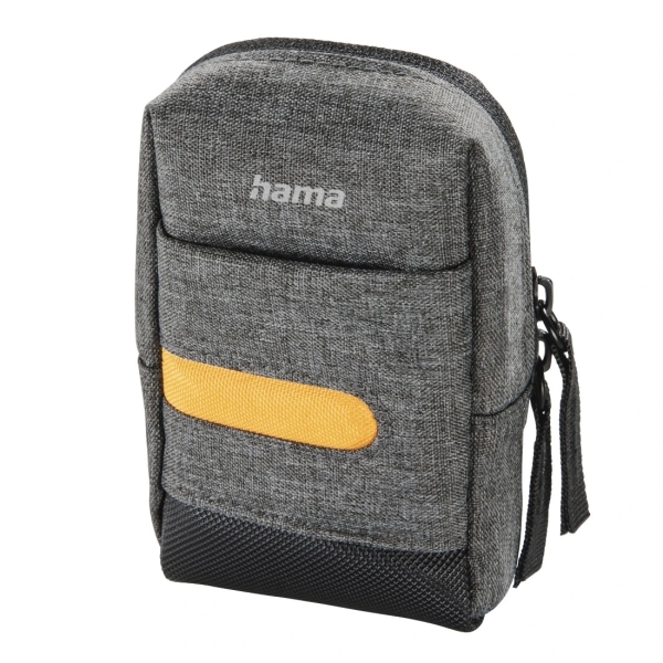 hama terra funda para camara poliester reciclado asa para cinturon correa de cuello desmontable 6.5x3x11cm color gris