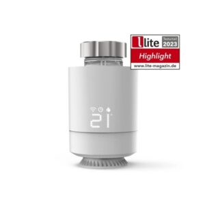 hama termostato de radiador inteligente wlan temperatura regulable compatible con asistente de voz control con app color blanco