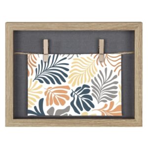 hama muro marco de fotos con cordon madera mdf 21.5x16.5x3.2cm color marron