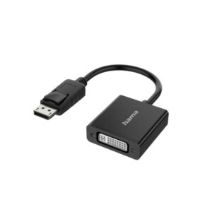 hama essential adaptador de video 4k displayport macho dvi hembra color negro