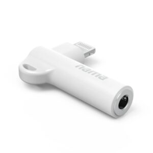 hama adaptador acodado 90º lightning macho jack 3.5mm hembra color blanco