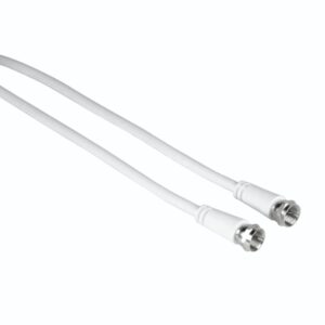 hama entry cable coaxial de antena longitud 1.5m conector f macho doble blindaje apantallamiento 75db impedancia 75ohm color blanco