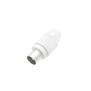 hama essential conector coaxial macho apto para cables entre 5 y 7mm fijacion con pinza color blanco
