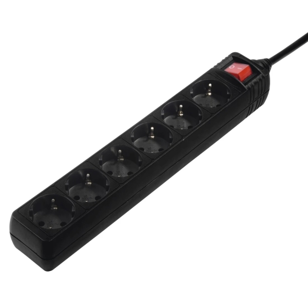 hama regleta alimentacion con 6 tomas cable 1.4m interruptor de encendido 33.7x5.5x4.7cm color negro