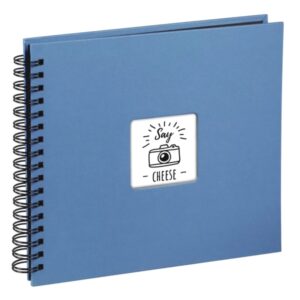 hama album de fotos con espiral 50 paginas negras tapa de papel 28x24cm color azul