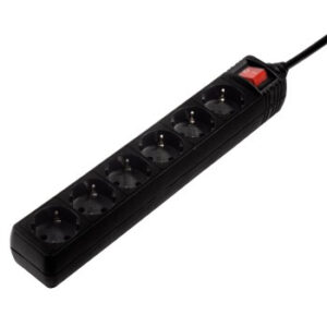 hama regleta alimentacion con 6 tomas potencia maxima 3500w cable 3m color negro