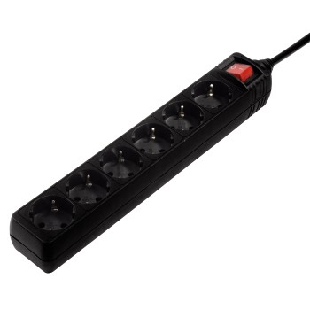 hama regleta alimentacion con 6 tomas potencia maxima 3500w cable 3m color negro