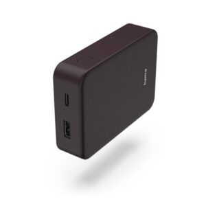 hama color 10 bateria externa powerbank 10000mah polimero de litio usb c usb a carga rapida indicador led de carga 2 conexiones de salida 23x92x65mm color purpura oscuro