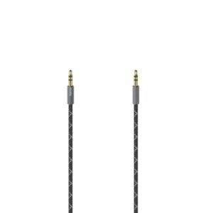 hama prime cable de audio jack 3.5mm macho longitud 0.75m contactos chapados en oro estereo color negro y gris