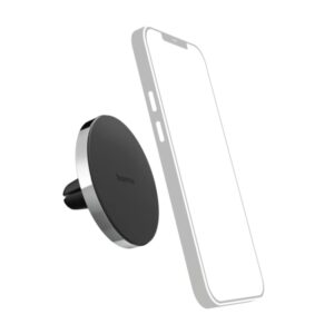 hama lock soporte de coche para smartphone magnetico pinza para rejilla peso max 230g aluminio color negro y plata