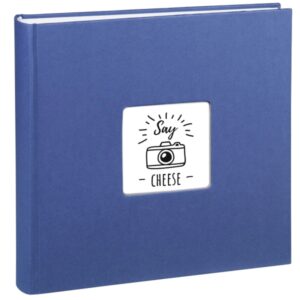 hama fine art album de fotos 100 paginas blancas tapa de papel con textura 30x30cm color azul