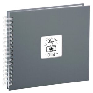 hama fine art album de fotos con espiral 50 paginas blancas tapa de papel 28x24cm color gris