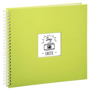 hama fine art album de fotos con espiral 50 paginas blancas tapa de papel 36x32cm color verde lima