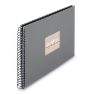 hama fine art album de fotos con espiral 50 paginas negras tapa de papel 36x32cm color gris