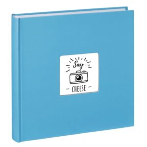 hama fine art album de fotos 100 paginas blancas tapa de papel con textura 30x30cm color azul