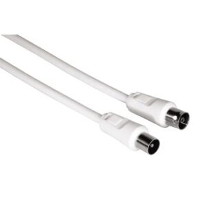 hama cable coaxial de antena longitud 3m coaxial macho conector f macho color blanco