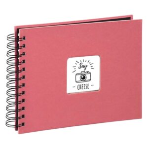 hama fine art album de fotos con espiral 50 paginas negras 24x17cm color rosa