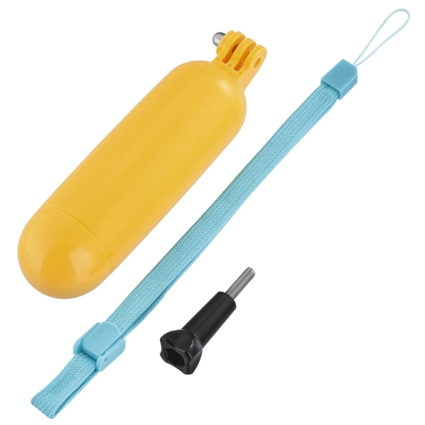 hama mango flotante para camara deportiva alta visibilidad plastico rosca estandar color amarillo