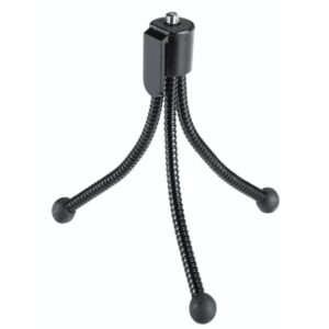 hama flexi tripode mini para camara con rosca 1/4" plegable altura ajustable hasta 10cm peso max 200g plastico color negro