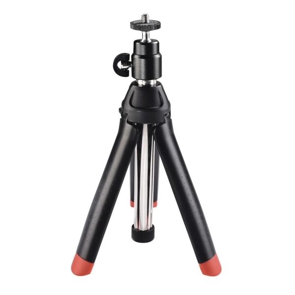 hama multi 4in1 tripode mini con rosca 1/4" altura ajustable hasta 86cm soporte para smartphone y camara deportiva peso max 400g aluminio cabezal de 3 vias color negro