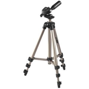 hama star 05 tripode para camara de fotos peso max 500g altura ajustable hasta 106.5cm aluminio soporte de liberacion rapida cabezal de 3 vias color beige