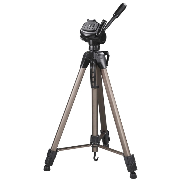 hama star 63 tripode para camara de fotos peso max 4kg altura ajustable hasta 166cm manivela en columna central aluminio soporte de liberacion rapida cabezal de 3 vias color beige