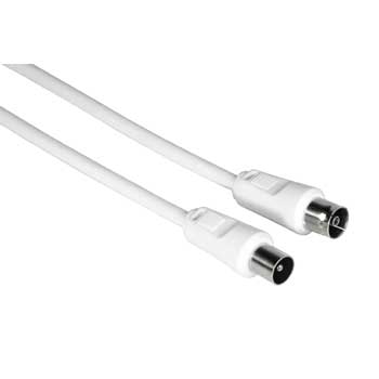 hama cable coaxial de antena macho/hembra longitud 1.5m apantallamiento 75db impedancia 75ohm color blanco