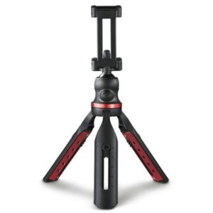 hama solid tripode mini para smartphone y camara peso max 270g plegable altura ajustable hasta 19cm plastico cabezal de bola 3d color negro