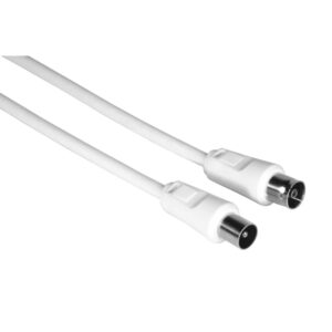 hama cable coaxial de antena macho/hembra longitud 10m doble blindaje apantallamiento 75db impedancia 75ohm color blanco