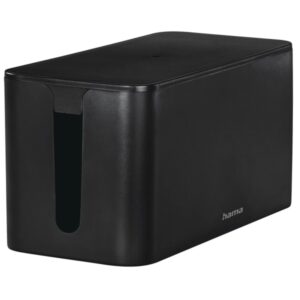 hama mini caja para regletas y cables facil organizacion y limpieza proteccion infantil y de mascotas diametro maximo del cable 15mm 23.5x11.5x12cm color negro