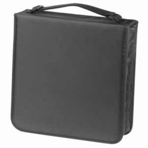 hama antistatic archivador de nylon para 208 cds/dvds fundas de poliester proteccion contra cargas electrostaticas 30.4x32x9cm color negro