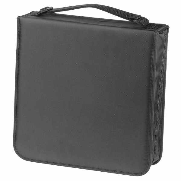 hama antistatic archivador de nylon para 208 cds/dvds fundas de poliester proteccion contra cargas electrostaticas 30.4x32x9cm color negro