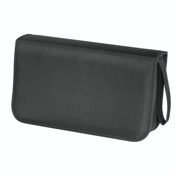 hama antistatic archivador de nylon para 80 cds/dvds fundas de poliester proteccion contra cargas electrostaticas 29.5x16.6x7.5cm color negro