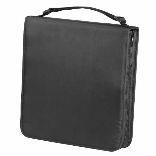 hama antistatic archivador de nylon para 160 cds/dvds fundas de poliester proteccion contra cargas electrostaticas 30.4x33.5x6.8cm color negro