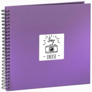 hama fine art album de fotos con espiral 50 paginas negras 36x32cm color morado