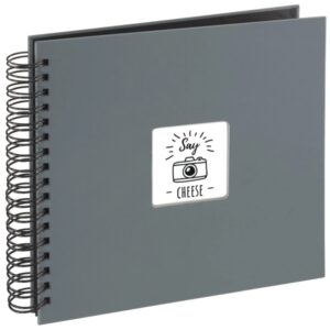 hama fine art album de fotos con espiral 50 paginas negras 28x24cm color gris