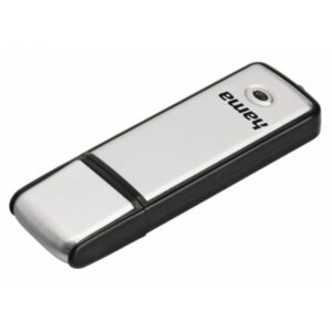 hama fancy memoria pendrive usb 2.0 con tapa 128gb de capacidad 15mb/s de transferencia aluminio cepillado 20x66x8mm color negro y plata