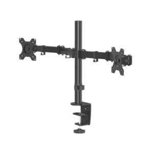 hama soporte de mesa con brazos articulados para 2 monitores de 13 a 32" capacidad 8kg altura ajustable inclinacion 45º giro 180º acero vesa 100x100 86.18x6.96x40.64cm color negro