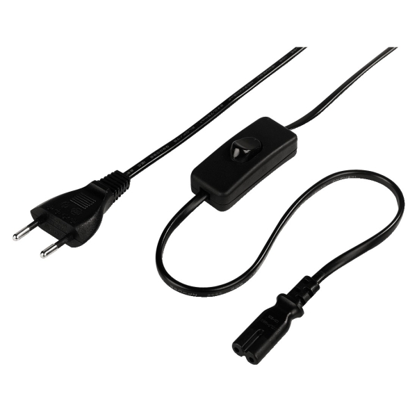 hama cable de alimentacion acodado cee7/16 macho hembra c7 longitud 2m seccion 0.75mm2 color negro