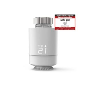 hama termostato de radiador inteligente temperatura regulable wlan compatible con asistente de voz control con app 6x6x9.5cm color blanco