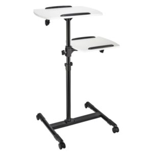 hama soporte de pie para proyector con 2 bandejas soporta hasta 10kg altura ajustable ruedas bandeja superior 42x50cm bandeja inferior 40x35cm color negro