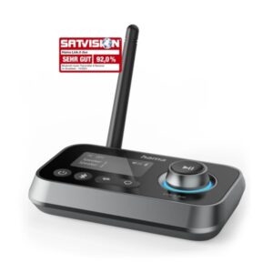 hama link it duo adaptador de audio bluetooth usb c jack 3.5mm rango de 10m pantalla lcd color negro